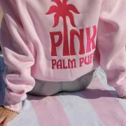 Pink Palm Classic Puff Hoodie in Blush