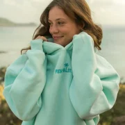 Pink Palm Puff Classic Hoodie in Breeze