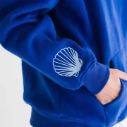 Pink Palm Puff Hawaii Hibiscus Hoodie in Oceanic