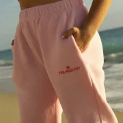 Pink Palm Puff Sweatpants in Pink