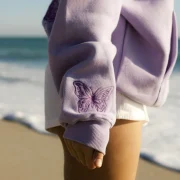 Pink Palm Puff To Live For the Hope of it All Hoodie Lilac