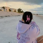 Pink Palm Puff To Live For the Hope of it All Hoodie Lilac