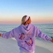 To Live For the Hope of it All hoodie in lilac by Pink Palm